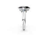 White gold Fancy Black Marquise Cut Three-Stone Diamond Ring with Prong Setting on a Classic Band_26