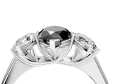 White gold Fancy Black Marquise Cut Three-Stone Diamond Ring with Prong Setting on a Classic Band_28