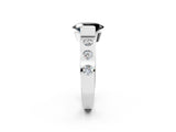 White gold Fancy Black Oval Cut Brilliant Channel-Set Diamond Ring with Bezel Prong Setting_2