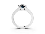 White gold Fancy Black Oval Cut Brilliant Channel-Set Diamond Ring with Bezel Prong Setting_3