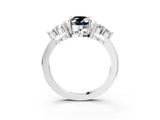 White gold Fancy Black Oval Cut Brilliant Diamond Cluster Accent Solitaire Ring with Prong Setting_15