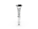White gold Fancy Black Oval Cut Brilliant Diamond Pavé Band with Six-Prong Setting_26