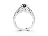 White gold Fancy Black Oval Cut Brilliant Diamond Pavé Band with Six-Prong Setting_27