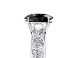 White gold Fancy Black Oval Cut Brilliant Diamond Pavé Band with Six-Prong Setting_29