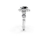 White gold Fancy Black Oval Cut Brilliant Milgrain Pave Heart Band Solitaire Ring_14