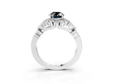 White gold Fancy Black Oval Cut Brilliant Milgrain Pave Heart Band Solitaire Ring_15