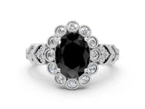 White gold Fancy Black Oval Cut Brilliant Milgrain Pave Heart Band Solitaire Ring_18