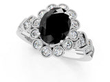 White gold Fancy Black Oval Cut Brilliant Milgrain Pave Heart Band Solitaire Ring_19