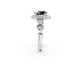White gold Fancy Black Oval Cut Brilliant Milgrain Pave Heart Band Solitaire Ring_20