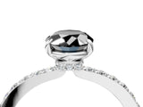 White gold Fancy Black Oval Cut Brilliant Pavé Band Solitaire with Four-Prong Setting_4