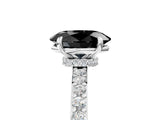 White gold Fancy Black Oval Cut Brilliant Pavé Band Solitaire with Four-Prong Setting_5
