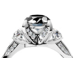 White gold Fancy Black Oval Cut Brilliant Three-Stone Diamond Ring with Pavé Band and Four-Prong Setting_19