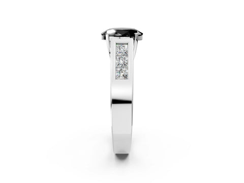 White gold Fancy Black Oval Cut Cut Channel Set Solitaire Ring with Four-Prong Setting_14