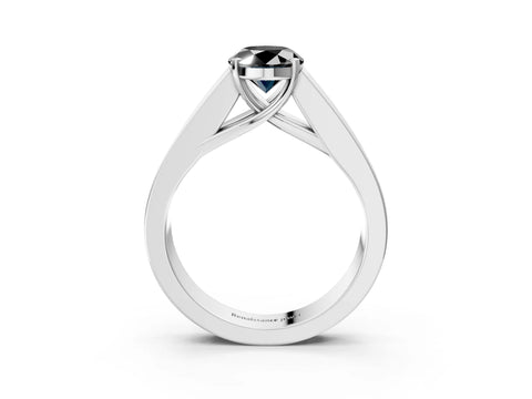 White gold Fancy Black Oval Cut Cut Channel Set Solitaire Ring with Four-Prong Setting_15