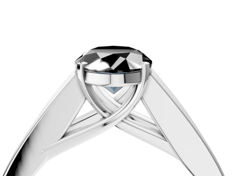 White gold Fancy Black Oval Cut Cut Channel Set Solitaire Ring with Four-Prong Setting_16