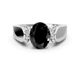 White gold Fancy Black Oval Cut Cut Diamond Channel Set Solitaire Ring with Four-Prong Setting_48