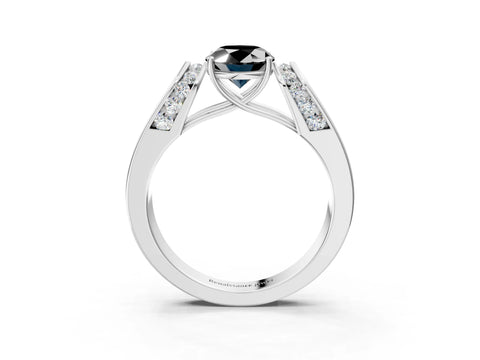 White gold Fancy Black Oval Cut Cut Diamond Channel Set Solitaire Ring with Four-Prong Setting_53