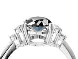 White gold Fancy Black Oval Cut Cut Diamond Cluster Ring with Solitaire Band and Four-Prong Setting_28