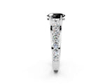 White gold Fancy Black Oval Cut Cut Diamond Engagement Ring with Pavé Band and Four-Prong Setting_2