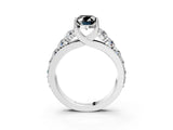 White gold Fancy Black Oval Cut Cut Diamond Engagement Ring with Pavé Band and Four-Prong Setting_3