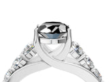 White gold Fancy Black Oval Cut Cut Diamond Engagement Ring with Pavé Band and Four-Prong Setting_4