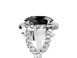 White gold Fancy Black Oval Cut Cut Diamond Halo Engagement Ring with Open Split Pavé Band_5