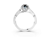White gold Fancy Black Oval Cut Cut Diamond Twisted Band with Milgrain Pave Setting and Four-Prong Setting_3