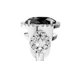 White gold Fancy Black Oval Cut Cut Halo Diamond Infinity Band with Four-Prong Setting_5