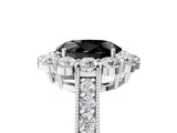White gold Fancy Black Oval Cut Cut Halo Diamond Pavé Engagement Ring with Milgrain Detailing_17