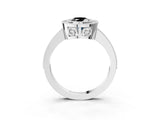 White gold Fancy Black Oval Cut Cut Halo Pavé Diamond Ring_3