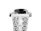White gold Fancy Black Oval Cut Cut Halo Split Shank Prong Set Ring_5