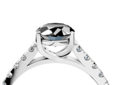 White gold Fancy Black Oval Cut Cut Pavé Band Solitaire Ring with Four-Prong Setting_4