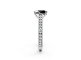 White gold Fancy Black Oval Cut Cut Pave Band Milgrain Solitaire Ring_2