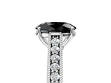 White gold Fancy Black Oval Cut Cut Pave Band Milgrain Solitaire Ring_5