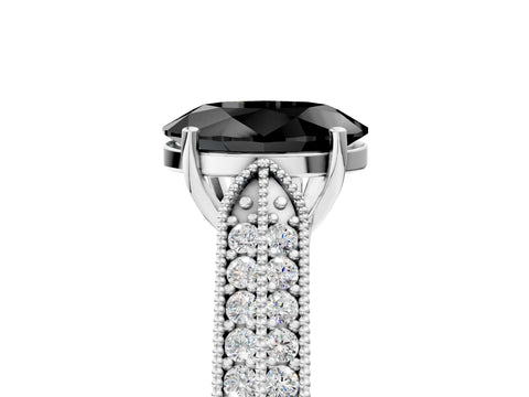 White gold Fancy Black Oval Cut Cut Pave Split Shank Engagement Ring with Four-Prong Setting_17