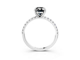 White gold Fancy Black Oval Cut Diamond Brilliant Solitaire Ring with Pavé Band and Four-Prong Setting_15