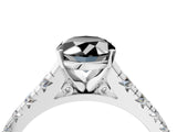 White gold Fancy Black Oval Cut Diamond Cathedral Solitaire Ring with Round  Pavé Band_40