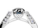 White gold Fancy Black Oval Cut Diamond Channel Set Solitaire Ring with Four-Prong Setting_14