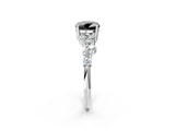 White gold Fancy Black Oval Cut Diamond Cluster Pavé Band with Four-Prong Setting_14