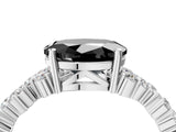 White gold Fancy Black Oval Cut Diamond Cluster Pavé Band with Four-Prong Setting_16