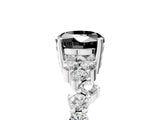 White gold Fancy Black Oval Cut Diamond Cluster Pavé Band with Four-Prong Setting_17