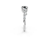 White gold Fancy Black Oval Cut Diamond Cluster Pavé Band with Four-Prong Setting_5