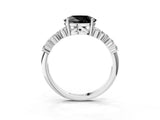 White gold Fancy Black Oval Cut Diamond Cluster Pavé Band with Four-Prong Setting_6