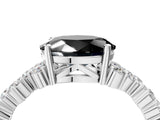 White gold Fancy Black Oval Cut Diamond Cluster Pavé Band with Four-Prong Setting_7