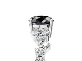 White gold Fancy Black Oval Cut Diamond Cluster Pavé Band with Four-Prong Setting_8