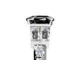 White gold Fancy Black Oval Cut Diamond Engagement Ring with Baguette Side Stones and Channel Set Band_29