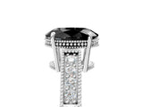 White gold Fancy Black Oval Cut Diamond Engagement Ring with Milgrain Channel Set Band and Prong Setting_5