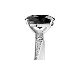 White gold Fancy Black Oval Cut Diamond Engagement Ring with Side Stone Accents and Four-Prong Setting_101