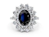 White gold Fancy Black Oval Cut Diamond Floral Double Halo Engagement Ring with Prong Setting_36