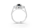 White gold Fancy Black Oval Cut Diamond Floral Double Halo Engagement Ring with Prong Setting_3